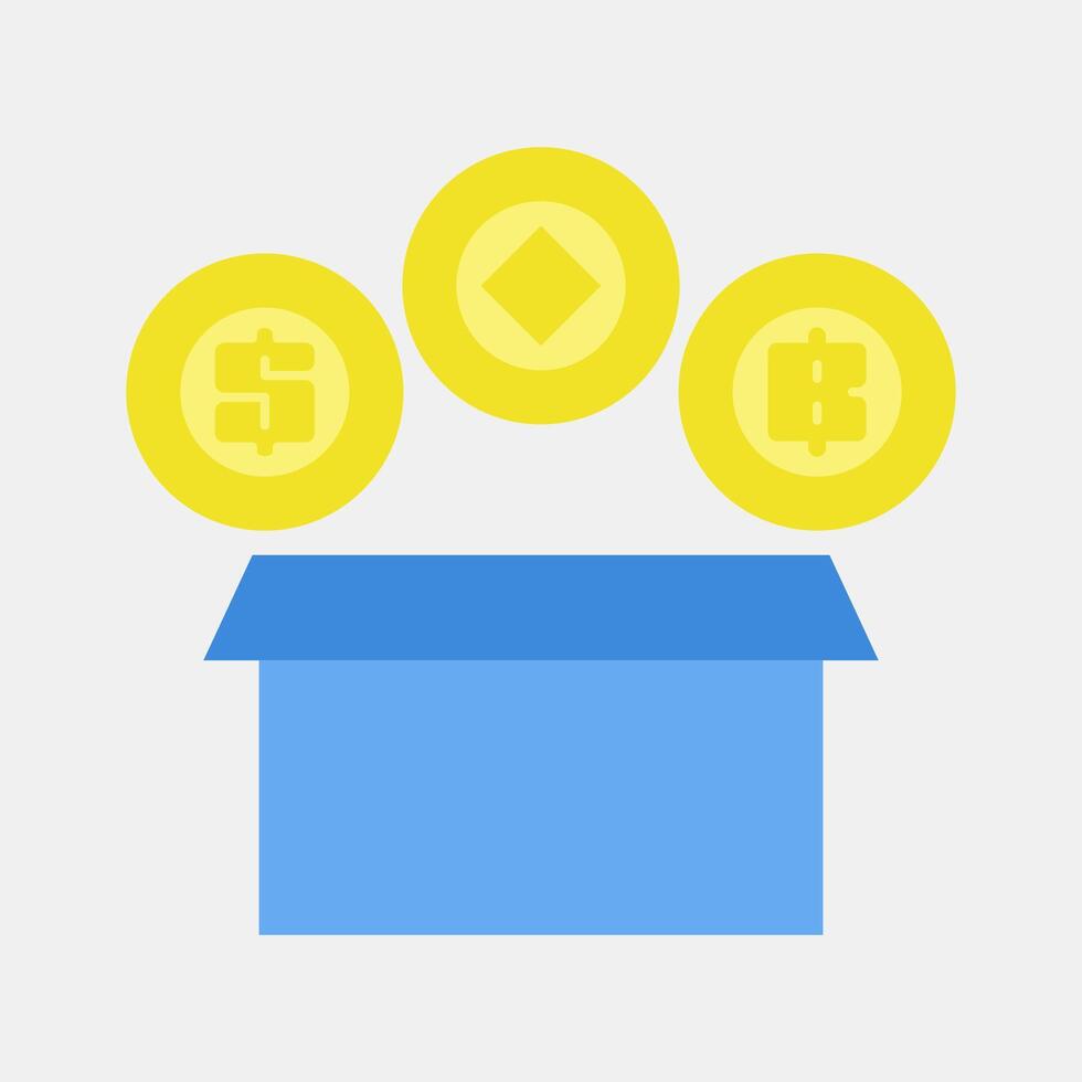 Icon initial coin offering. Crypto currency elements. Icon in flat style. vector