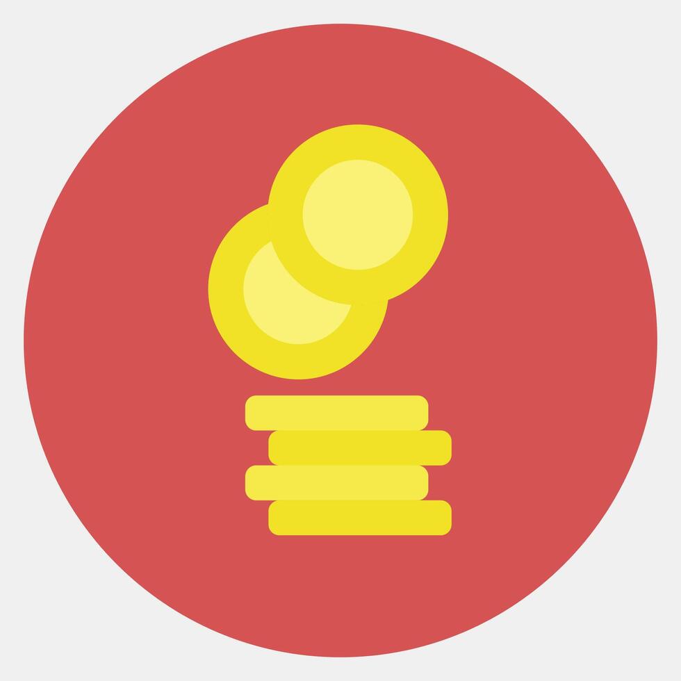 Icon coin. Crypto currency elements. Icon in color mate style. vector