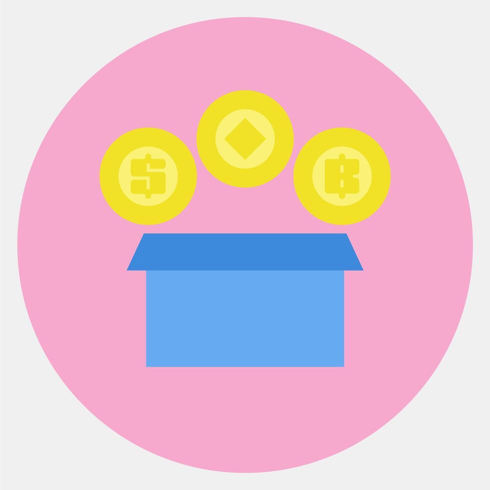 Icon initial coin offering. Crypto currency elements. Icon in color mate style. vector