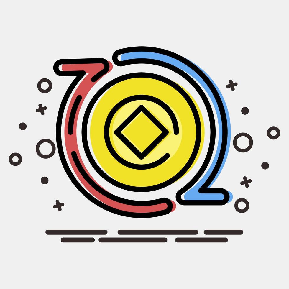 Icon crypto exchange. Crypto currency elements. Icon in MBE style. vector