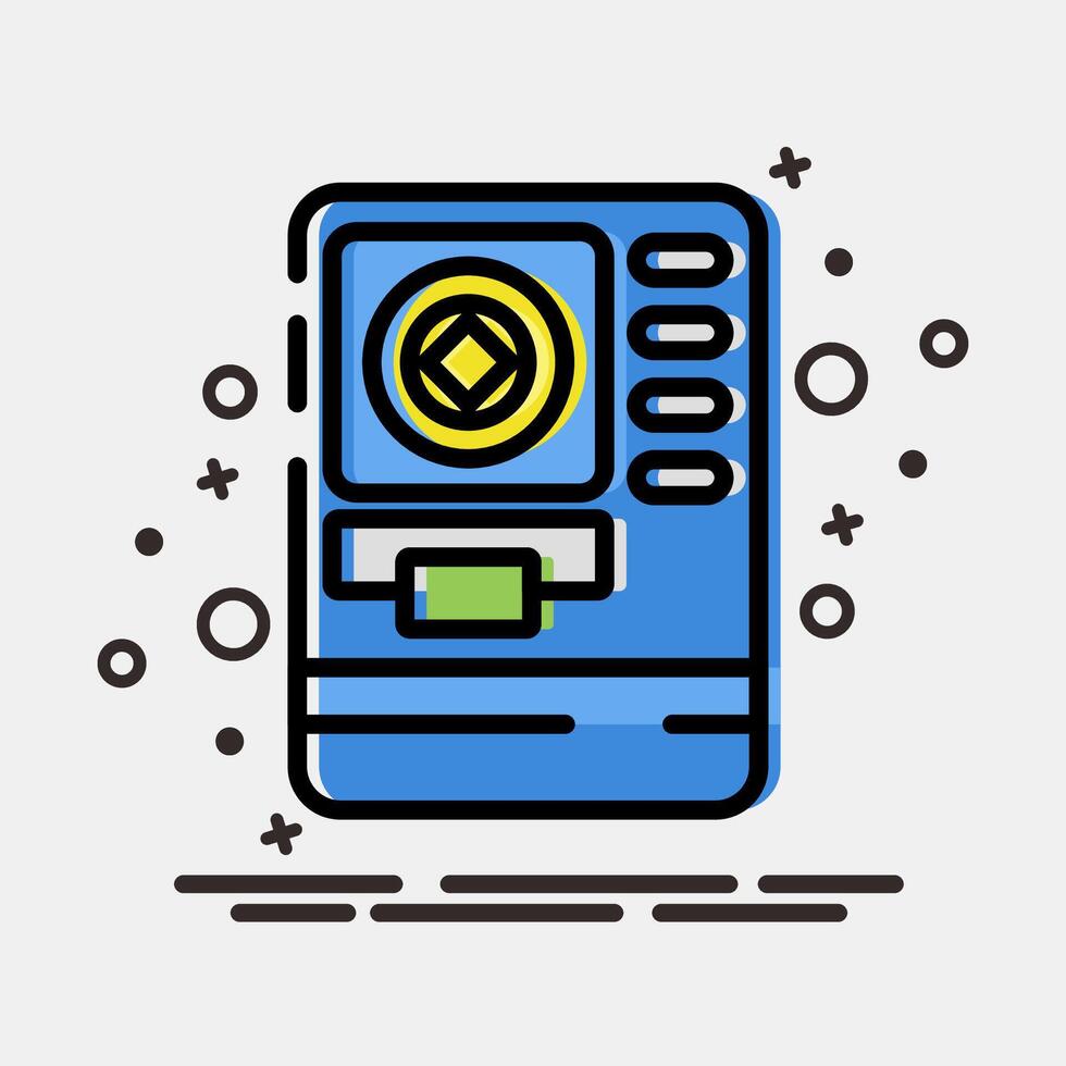 Icon atm crypto. Crypto currency elements. Icon in MBE style. vector