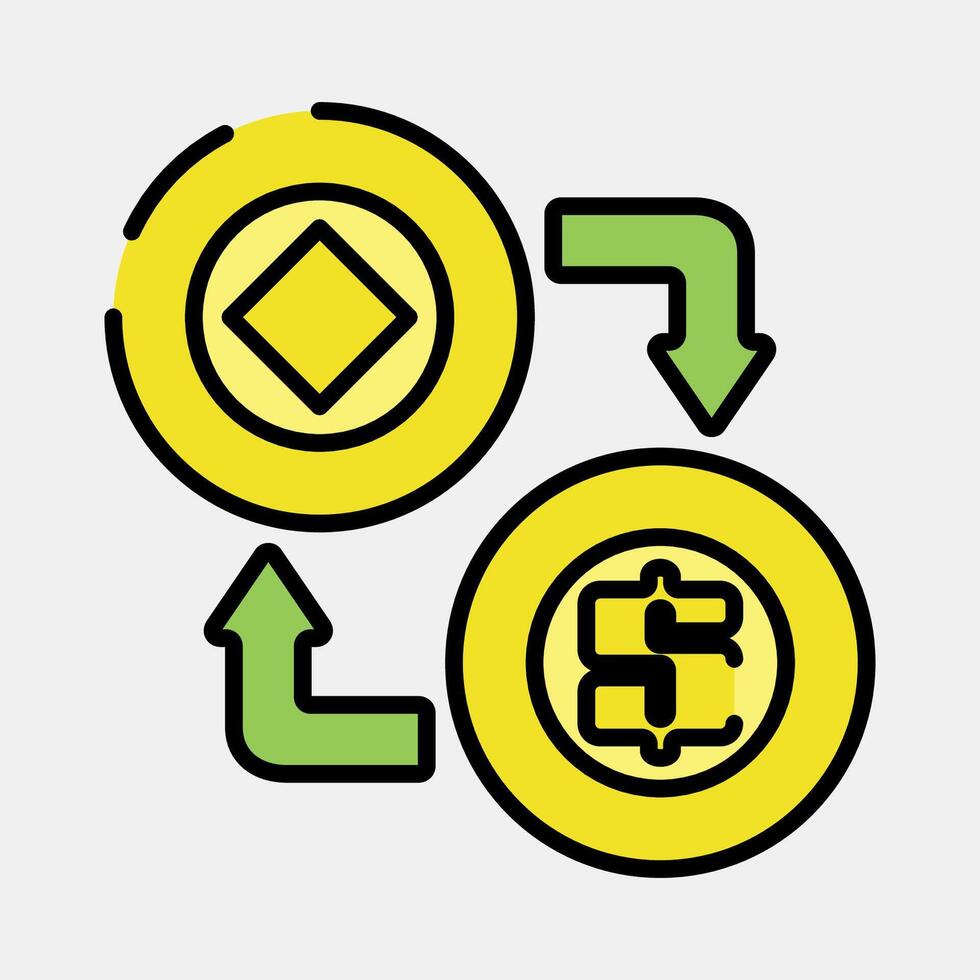 Icon arbitrage. Crypto currency elements. Icon in filled line style. vector