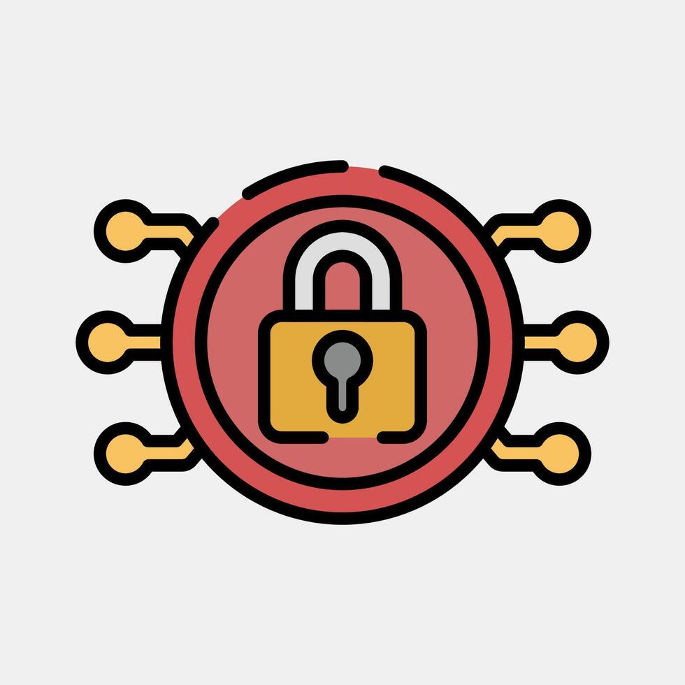Icon encryption. Crypto currency elements. Icon in filled line style. vector