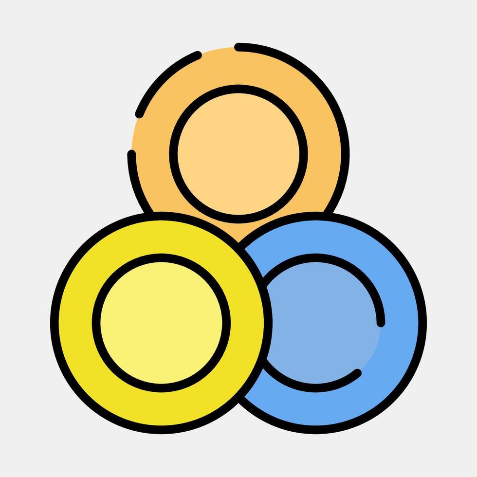 Icon token. Crypto currency elements. Icon in filled line style. vector