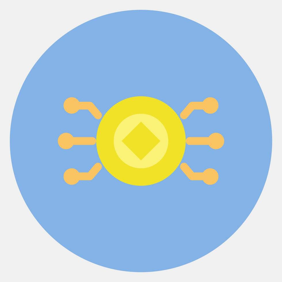 Icon crypto currency. Crypto currency elements. Icon in color mate style. vector