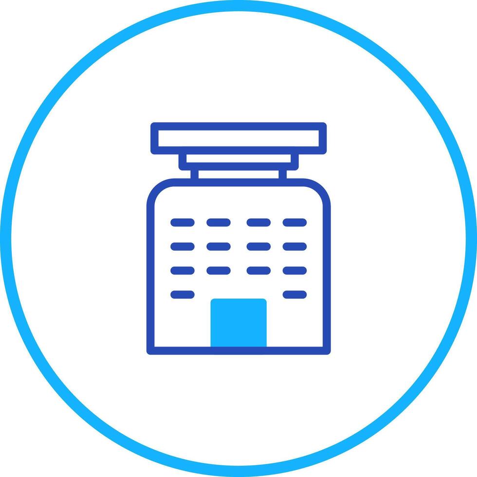 Simple Office Building Illustration in Circle, Minimalist Design for Business Icon vector