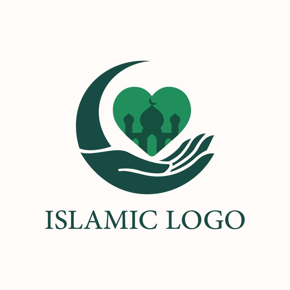 Modern Islamic Logo In Isolated Soft White Background vector