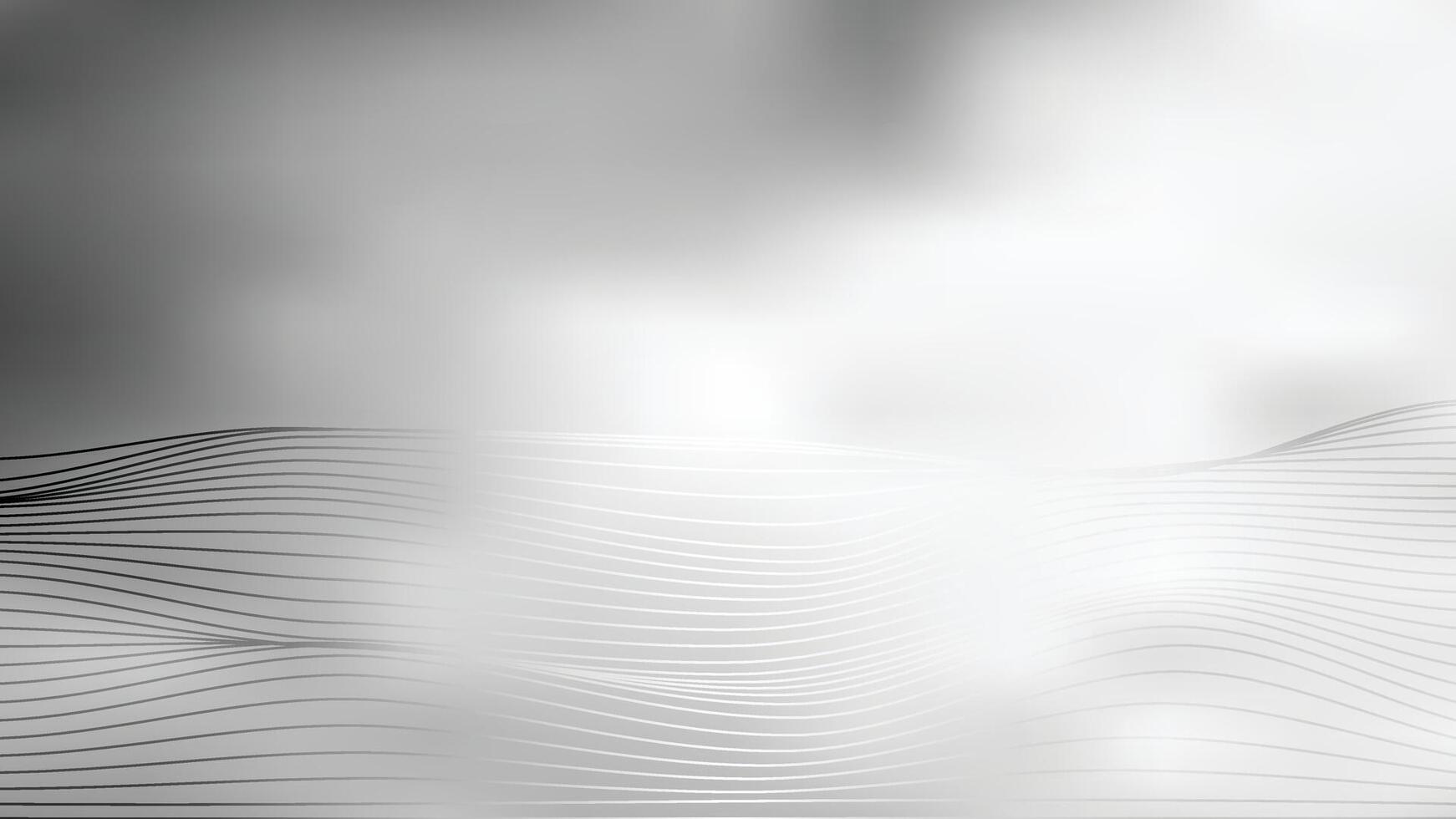 Minimal grey abstract background with soft gradient and flowing line wave pattern for modern design use vector