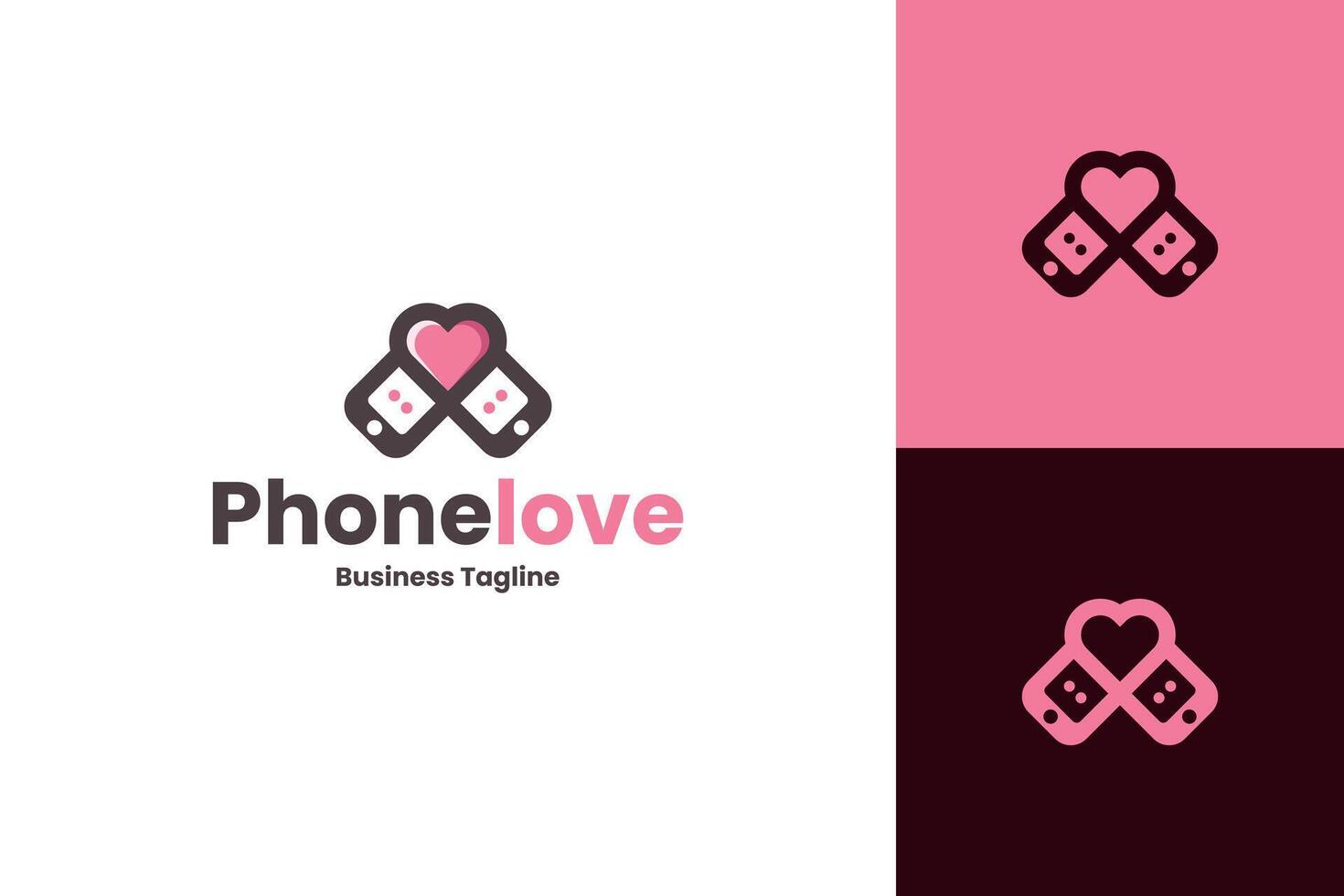phone love logo design vector