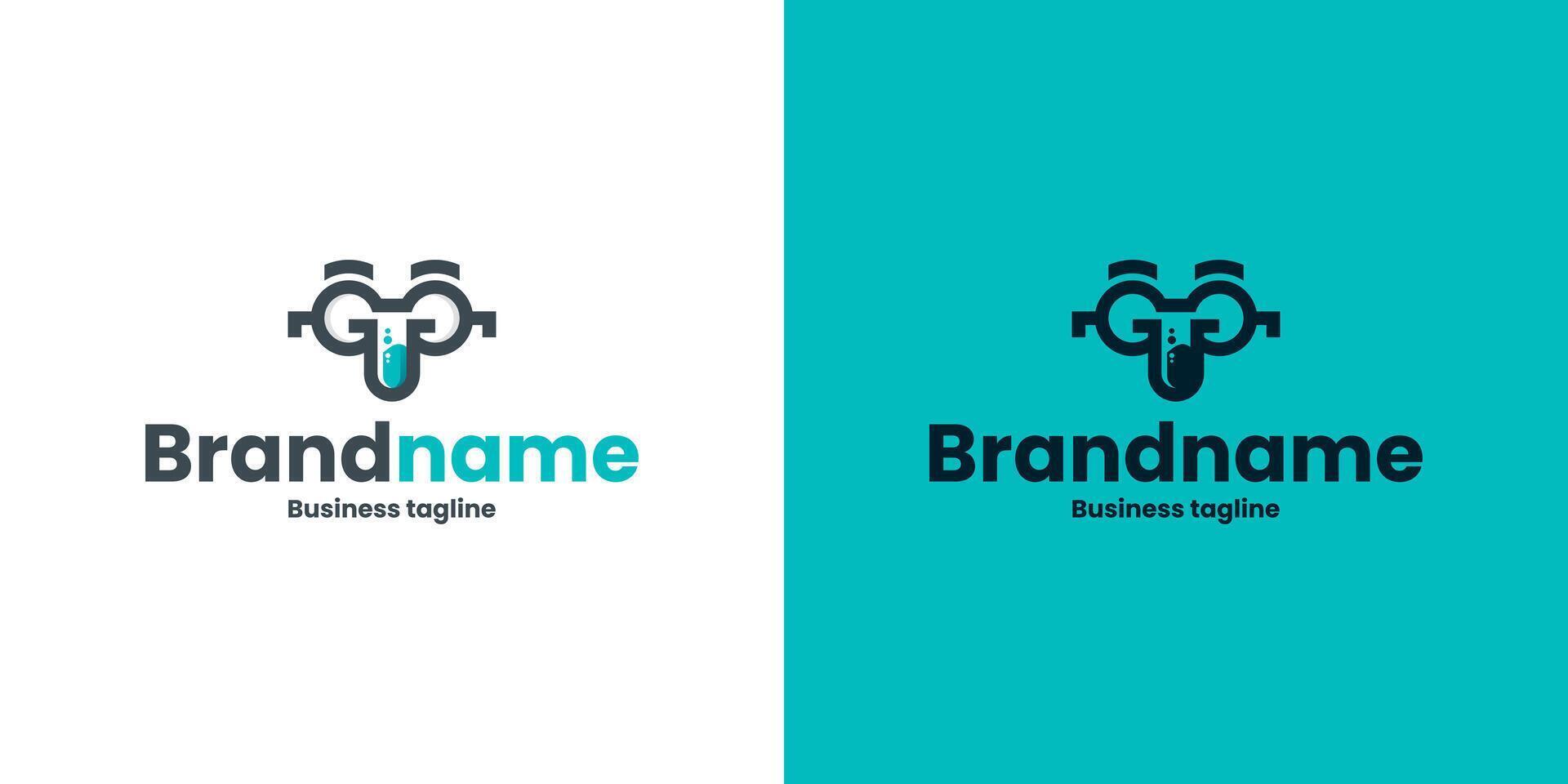 geek lab logo design vector