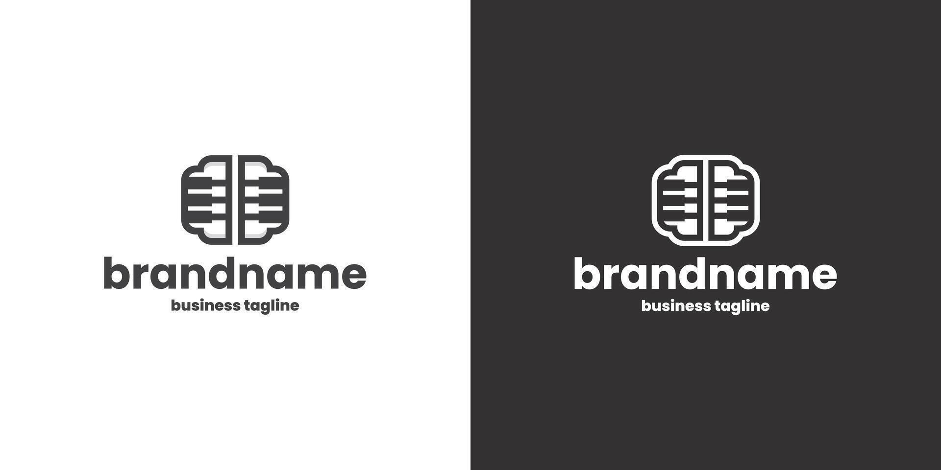piano mind logo design vector