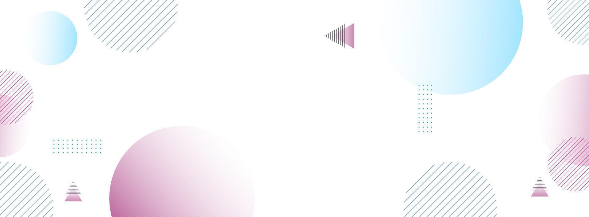 geometric banner background pink and blue gradations vector