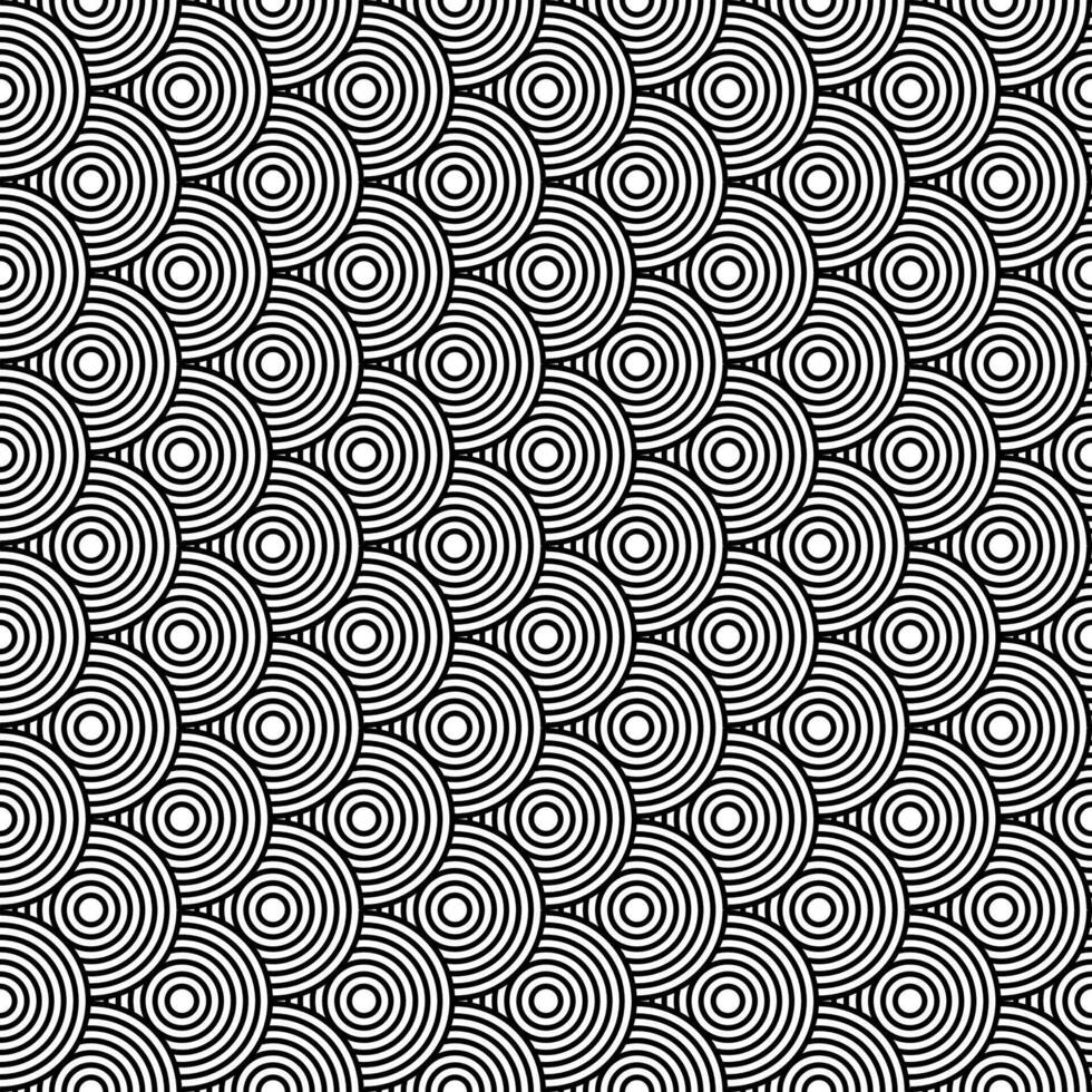 seamless monochrome circle Spiral Design pattern. Abstract background art vector