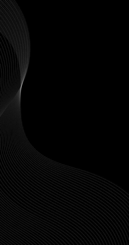 Dark abstract background with a glowing abstract particles dots waves, design element Vertical orientation vector