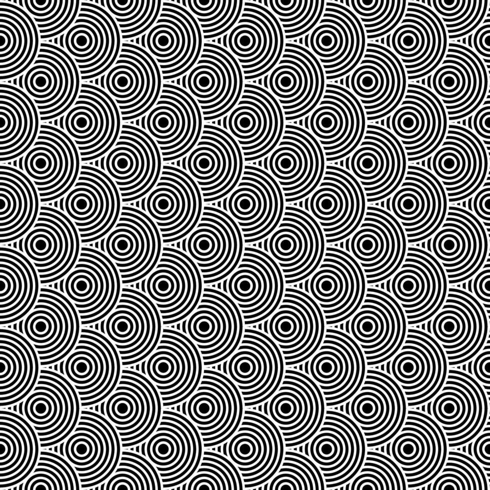 Design seamless monochrome circle pattern. Abstract background art vector