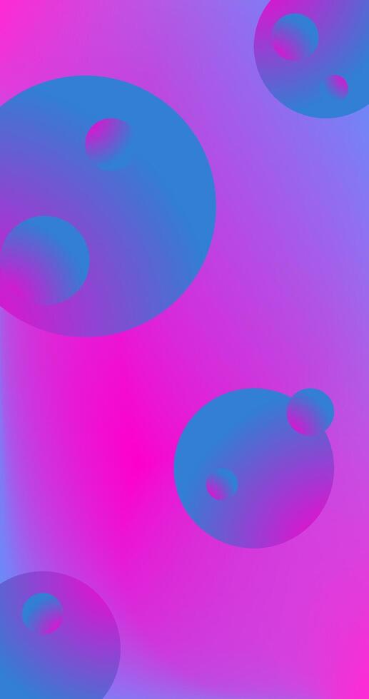 vertical Abstract background with circles illustration Pink, blue and purple gradient vector