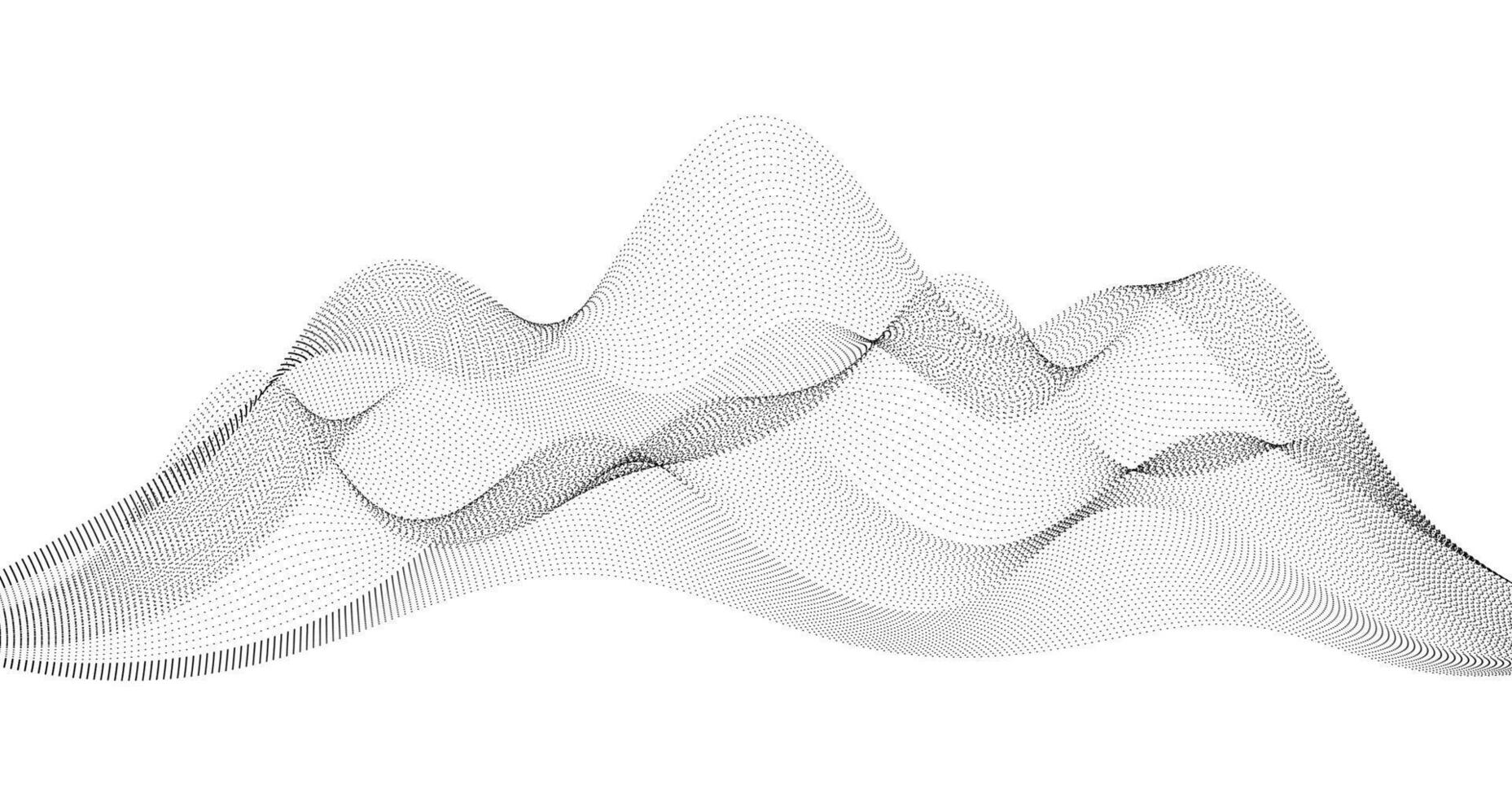 Abstract waves of particles background. Geography grid particle design illustration vector