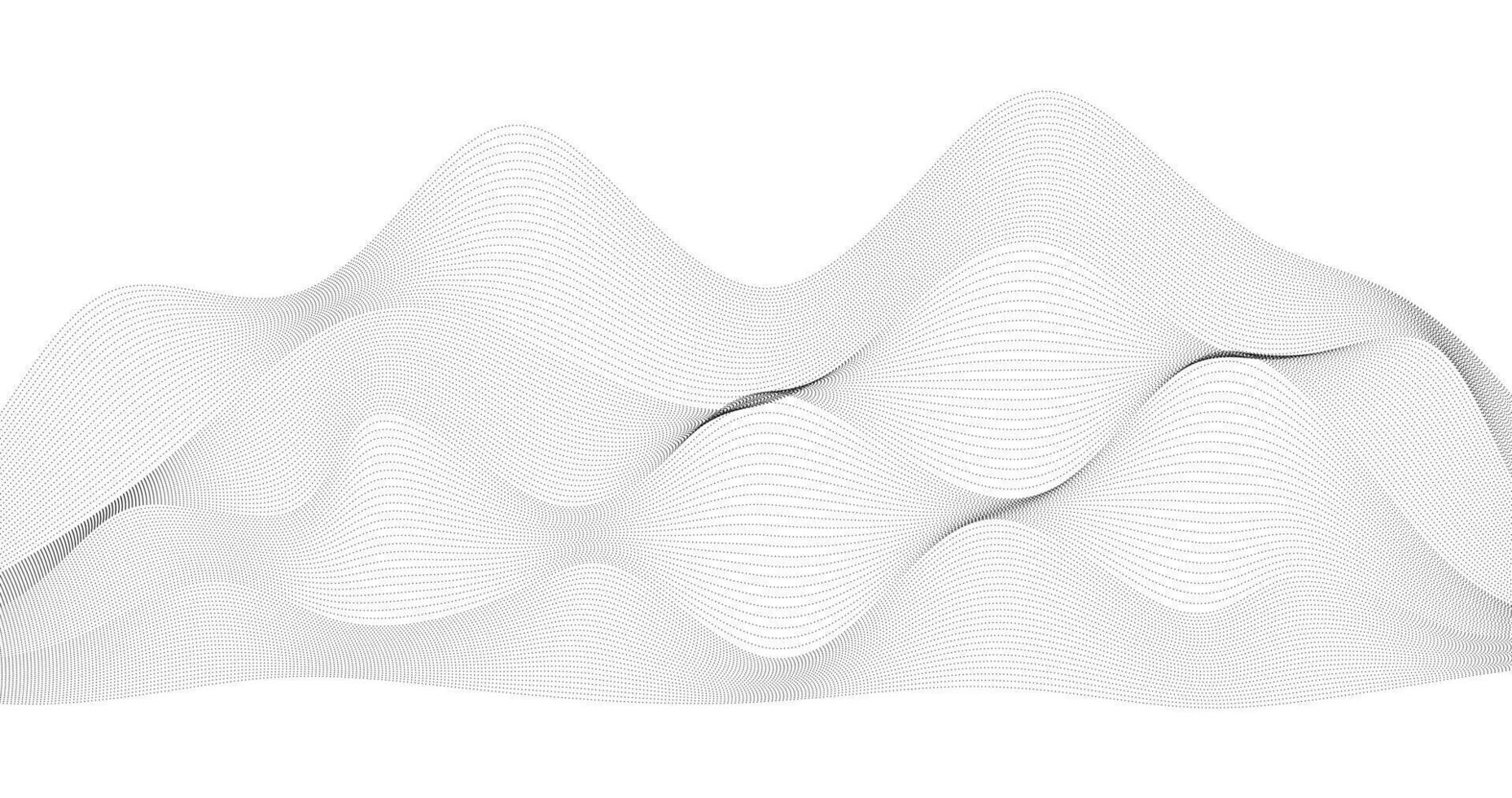 black Abstract wave of particles on a white background geography design vector