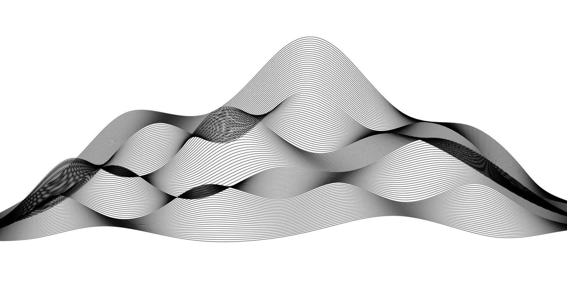 Horizon Abstract geography wave on a white background Monochrome design illustration vector