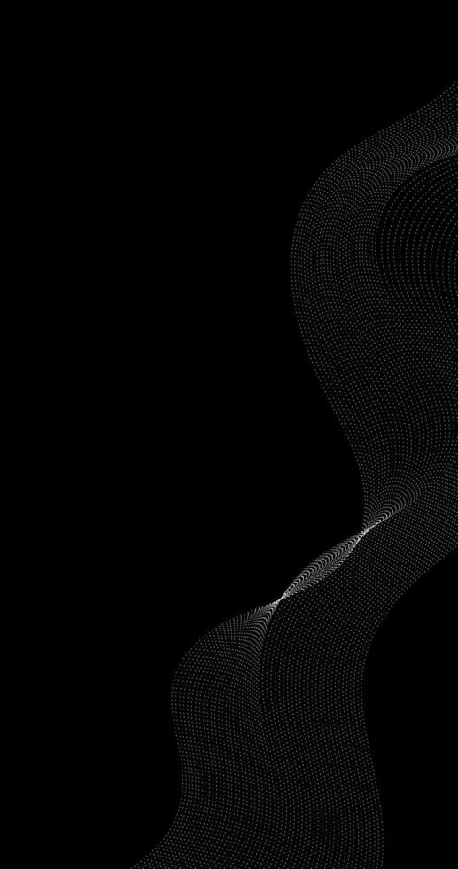 Abstract background with white wavy particles lines. vertical grid surface illustration vector