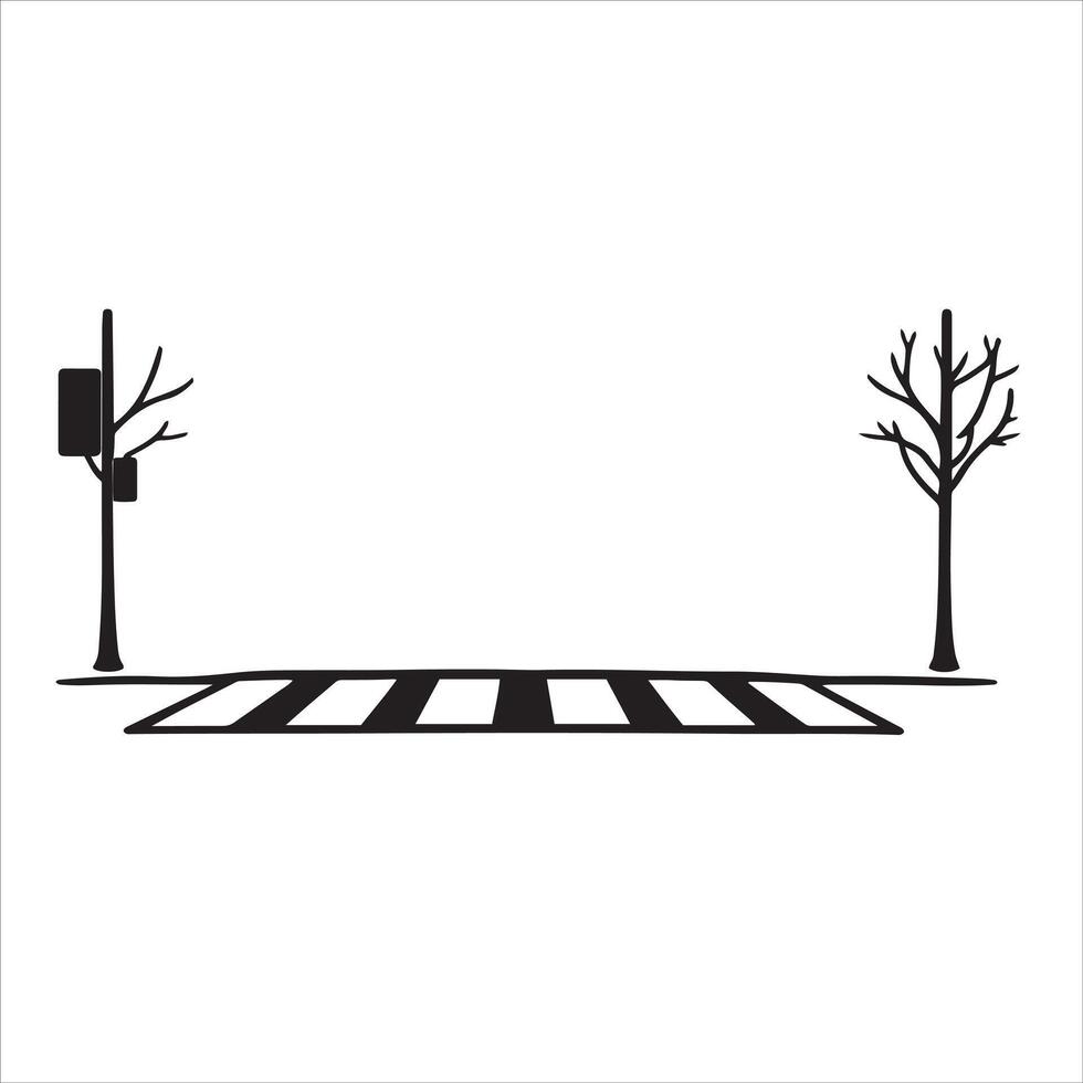 Pedestrian Crossing with white background vector