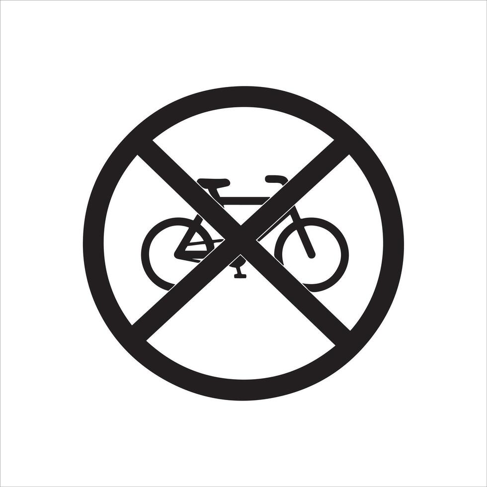 No Bicycles icon with white background vector