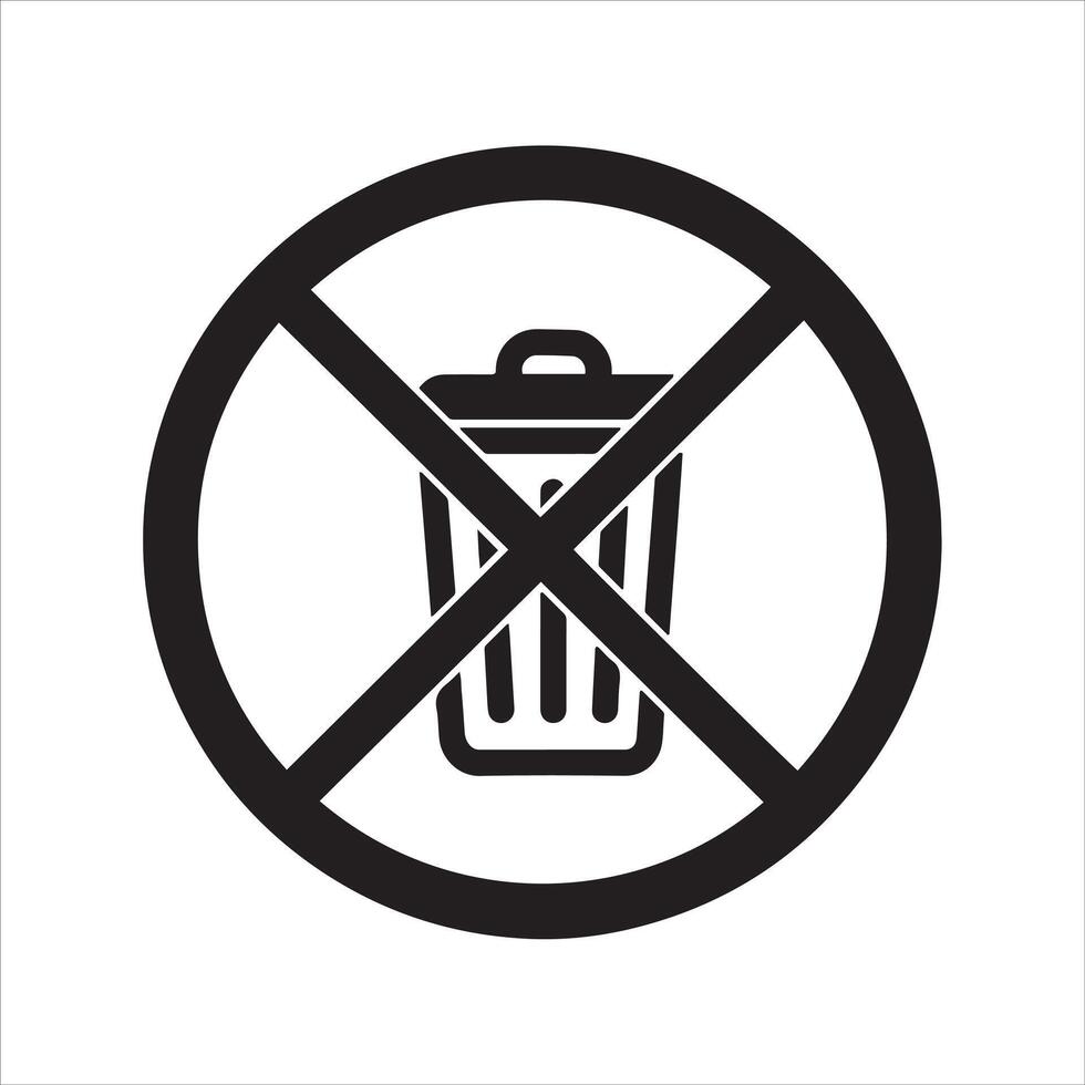 No Littering icon with white background vector