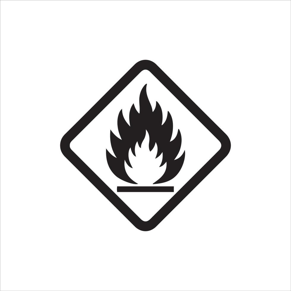 Flame icon with white background vector