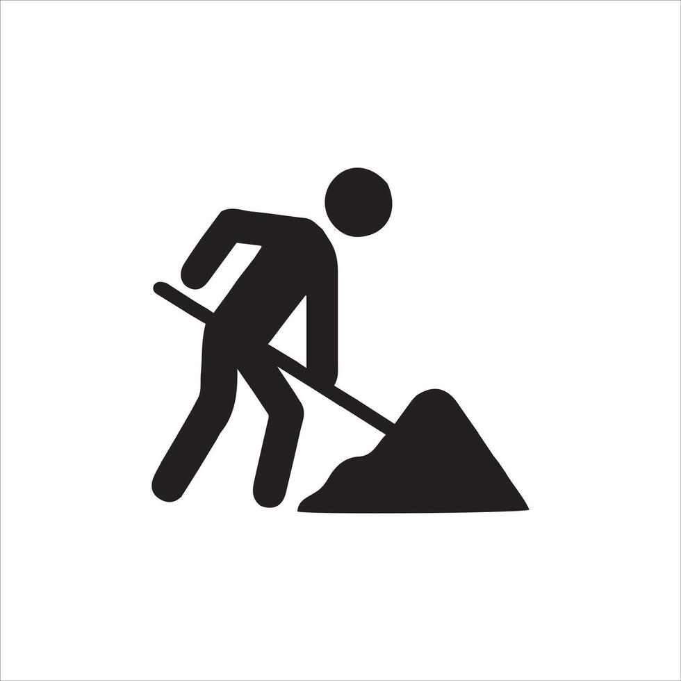 Road Work icon with white background vector