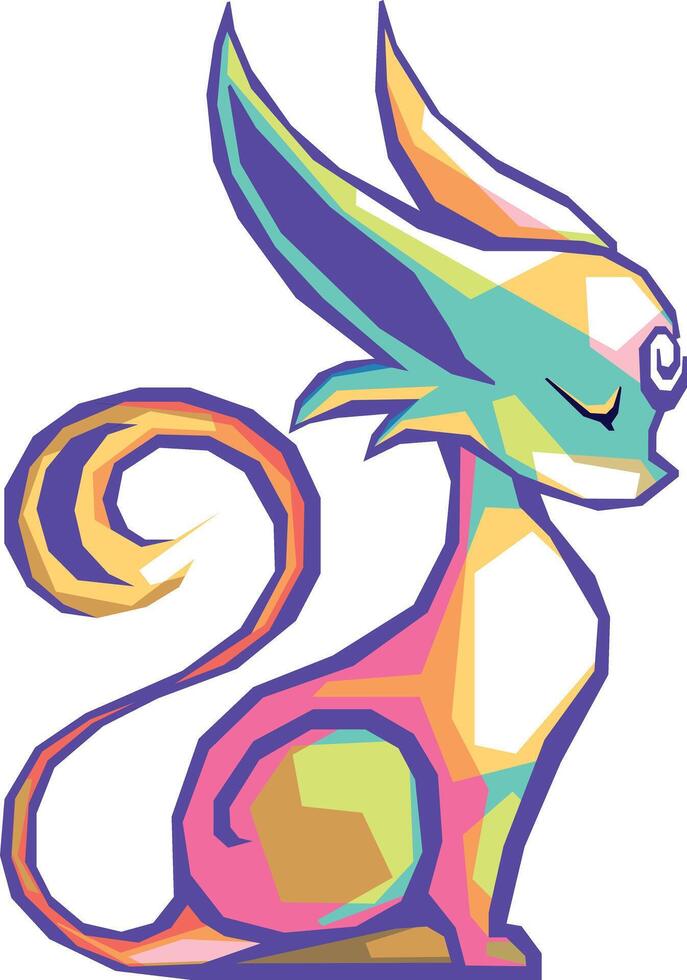 fox in WPAP art vector