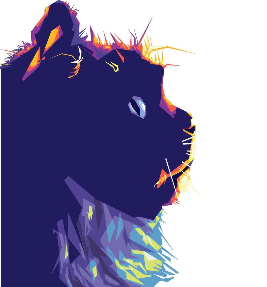 black cat in wpap art vector