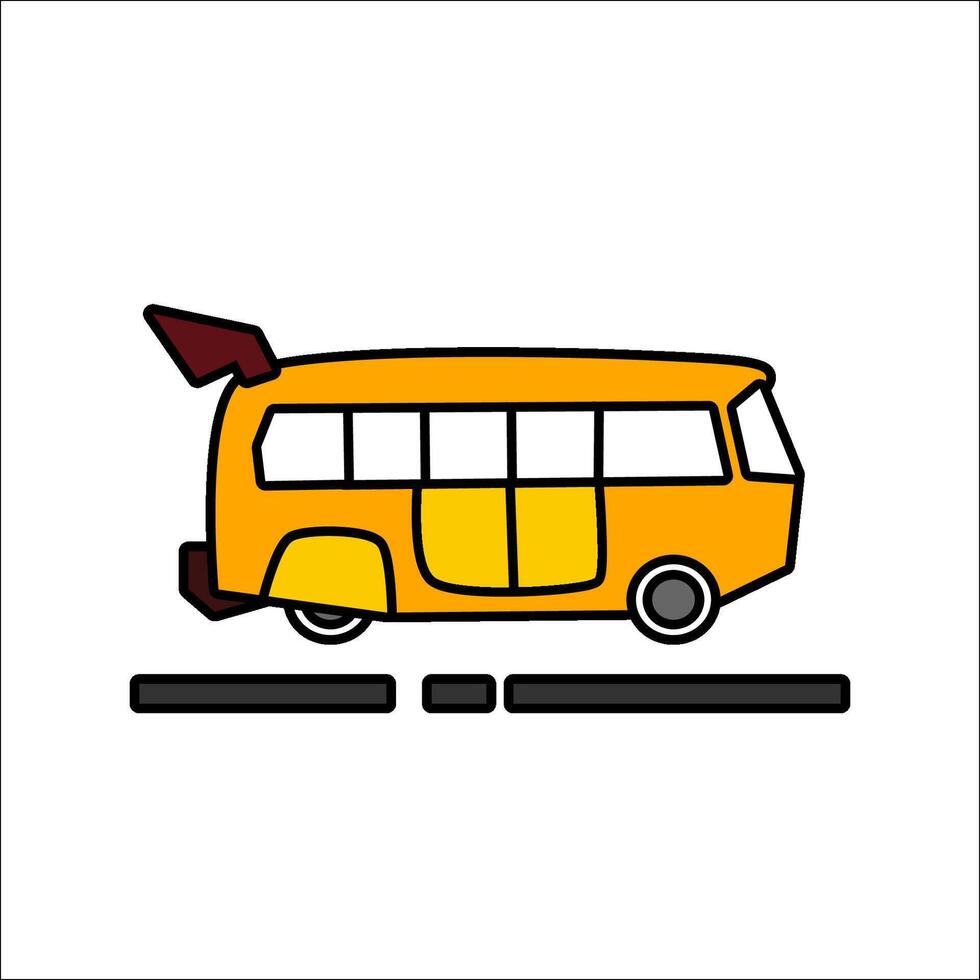 litle bus icon vector