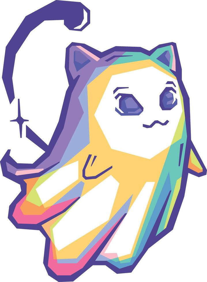 Halloween cat wpap vector
