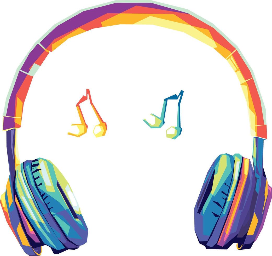 earphone in wpap art vector