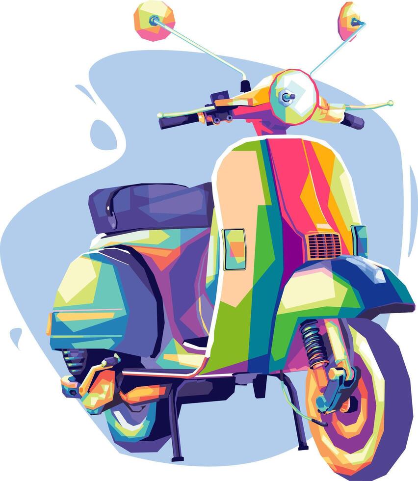 scooter in WPAP art vector