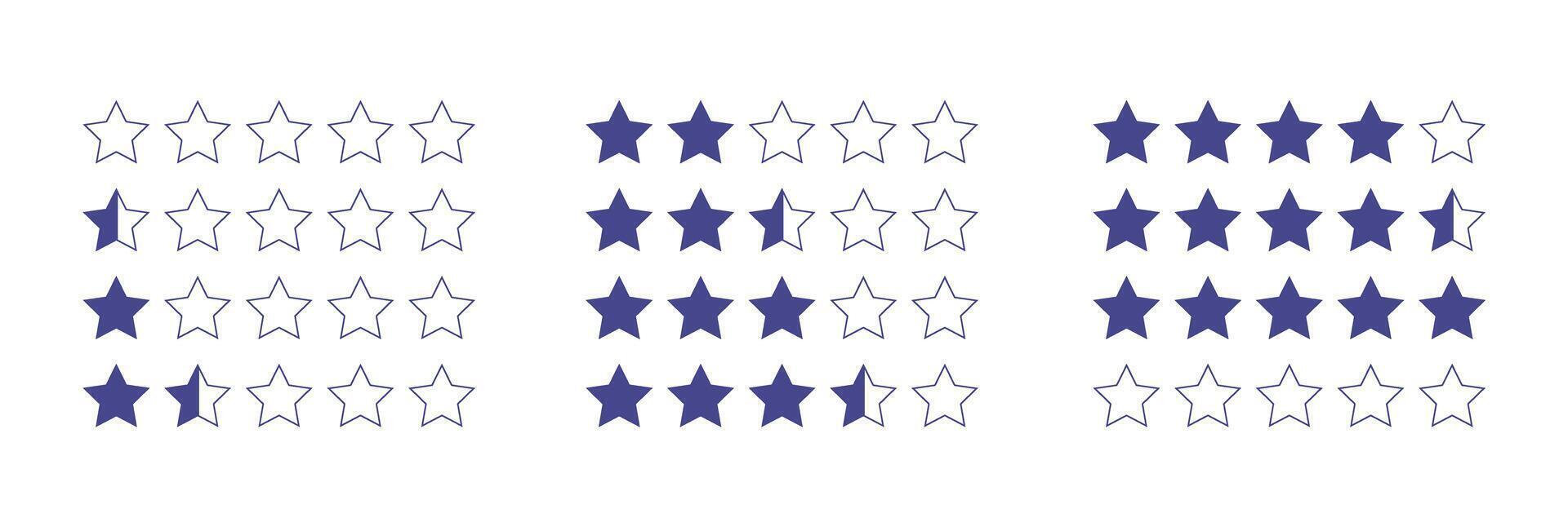 Star Rating System Illustration with Varying Scores vector