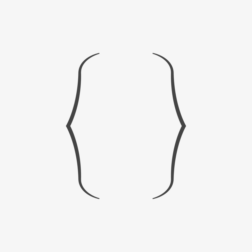 Bracket Icon on White Background in black. vector