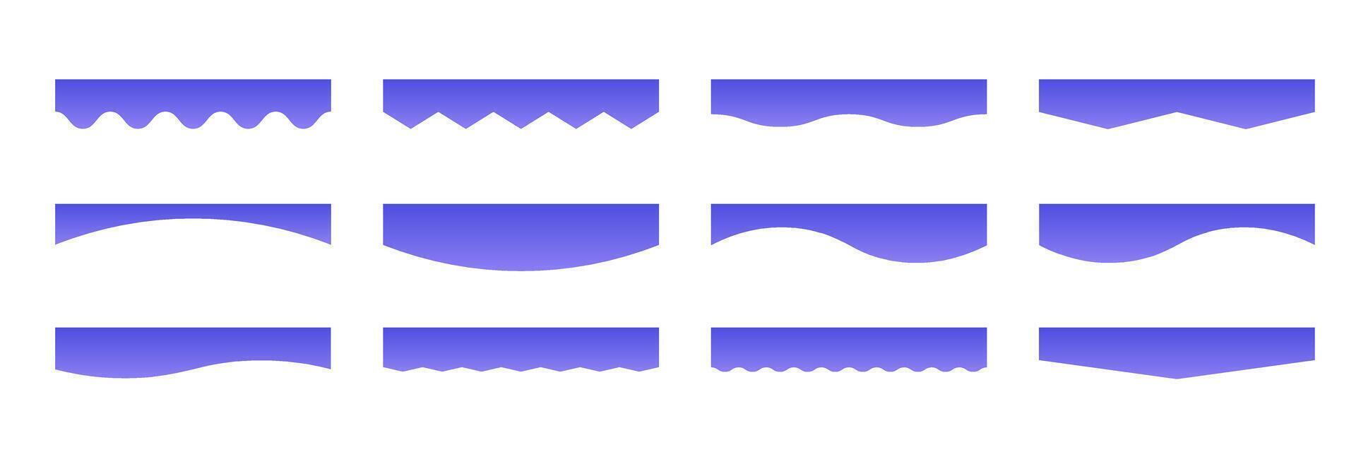 Gradient Separator Headers shapes. Abstract Waves Gradient Forms vector