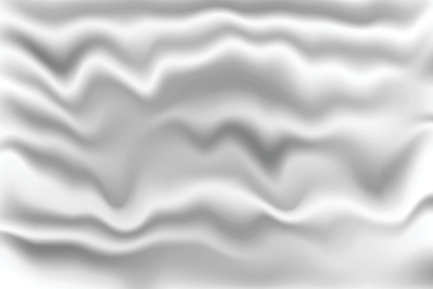 Smooth white silk satin fabric with flowing waves creating a soft, luxurious textile backdrop. vector
