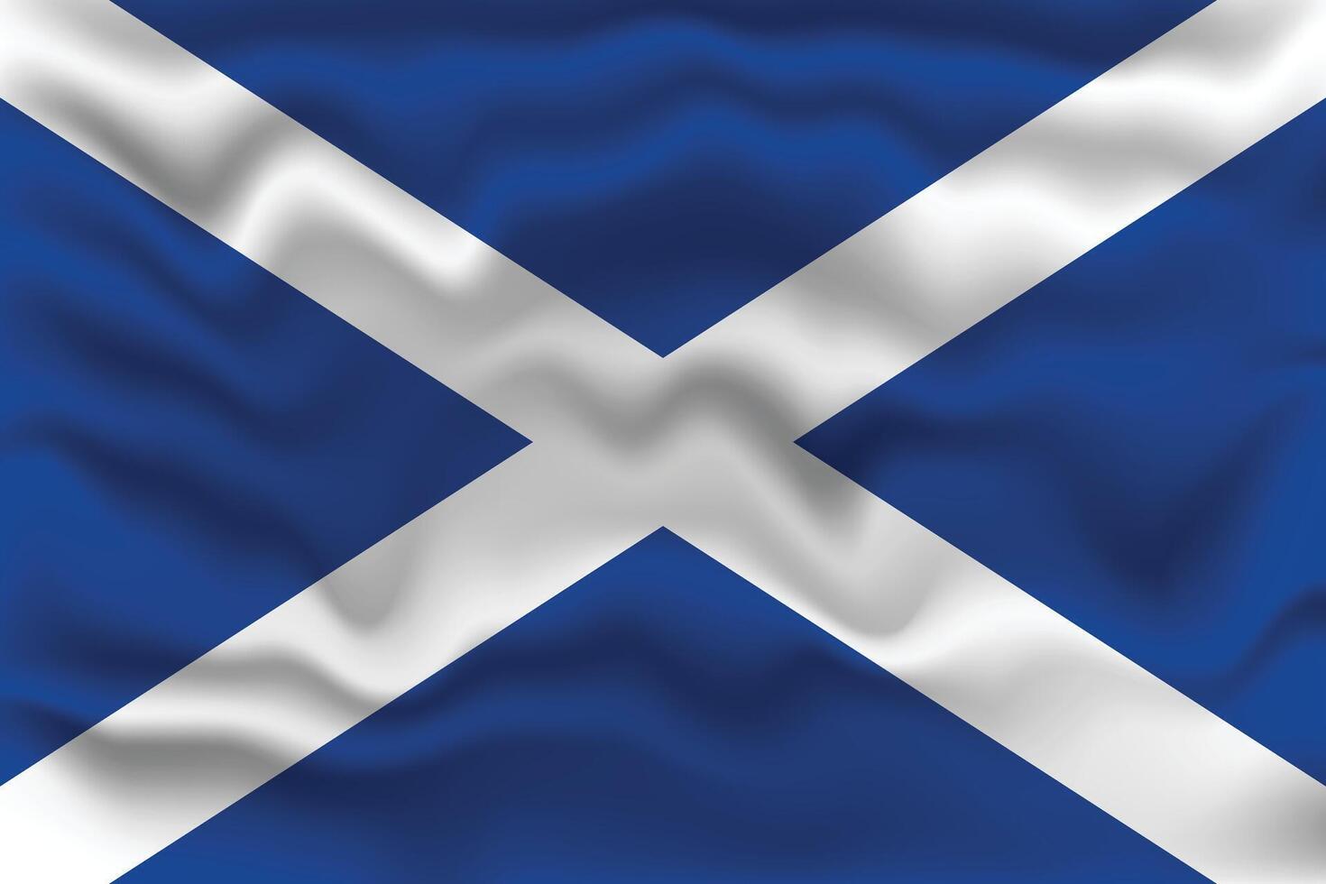 Waving Flag of Scottish with Textured Effect. vector