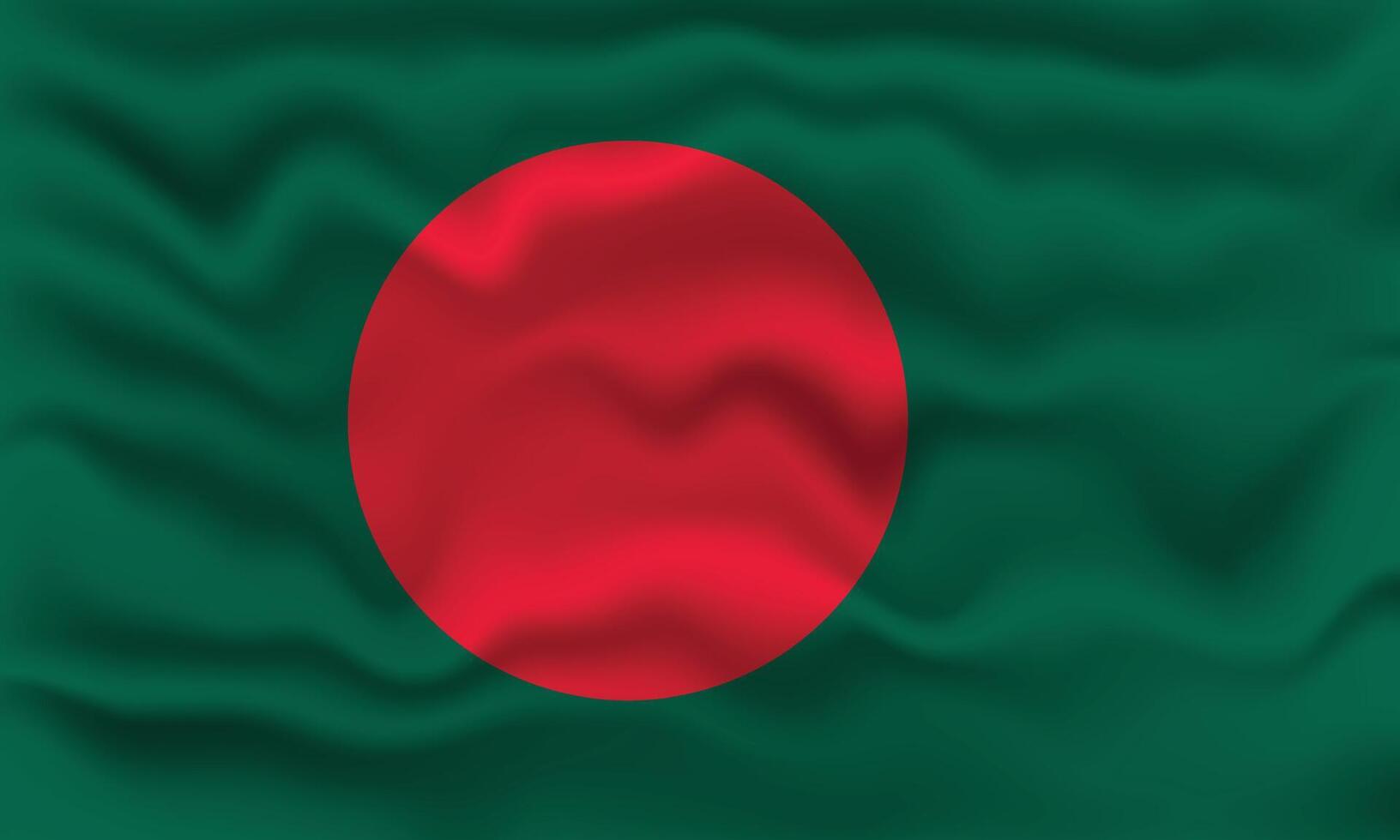 Waving Flag of Bangladesh with Textured Effect. vector