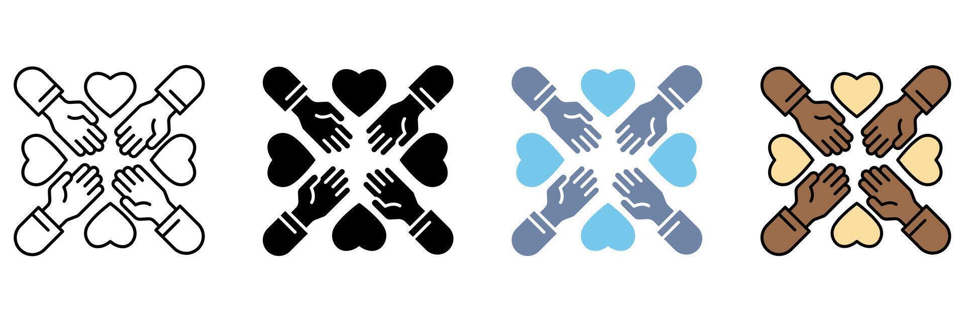 unity concept line icon. Simple element illustration. vector