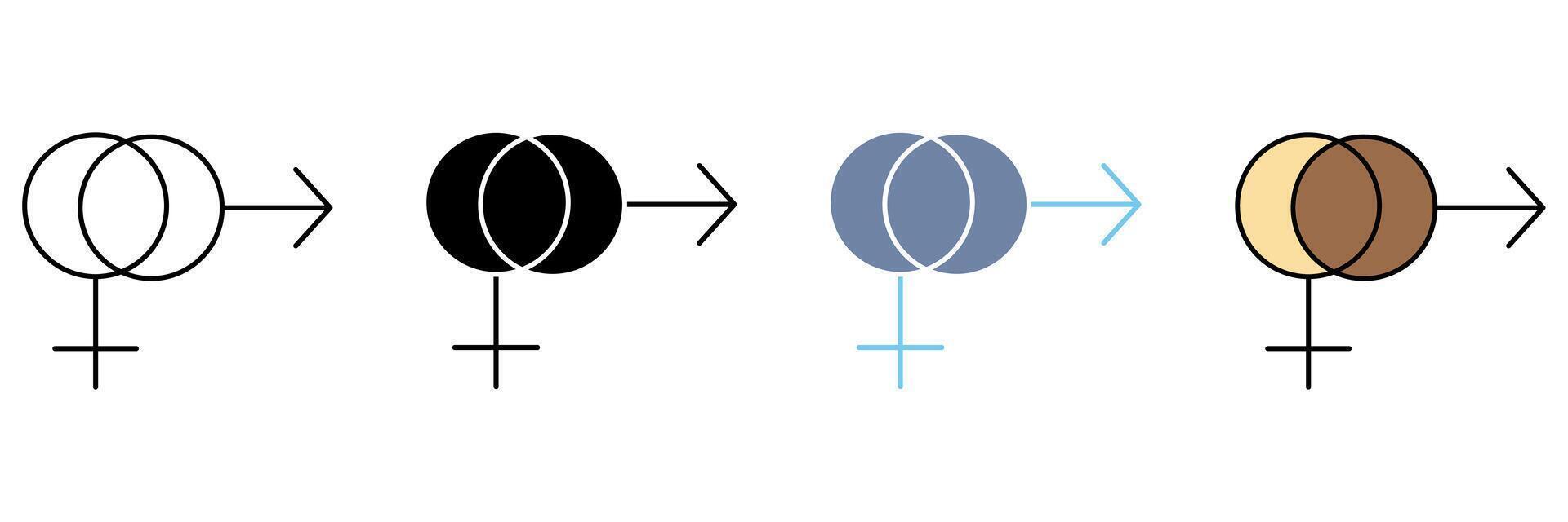 gender concept line icon. Simple element illustration. vector