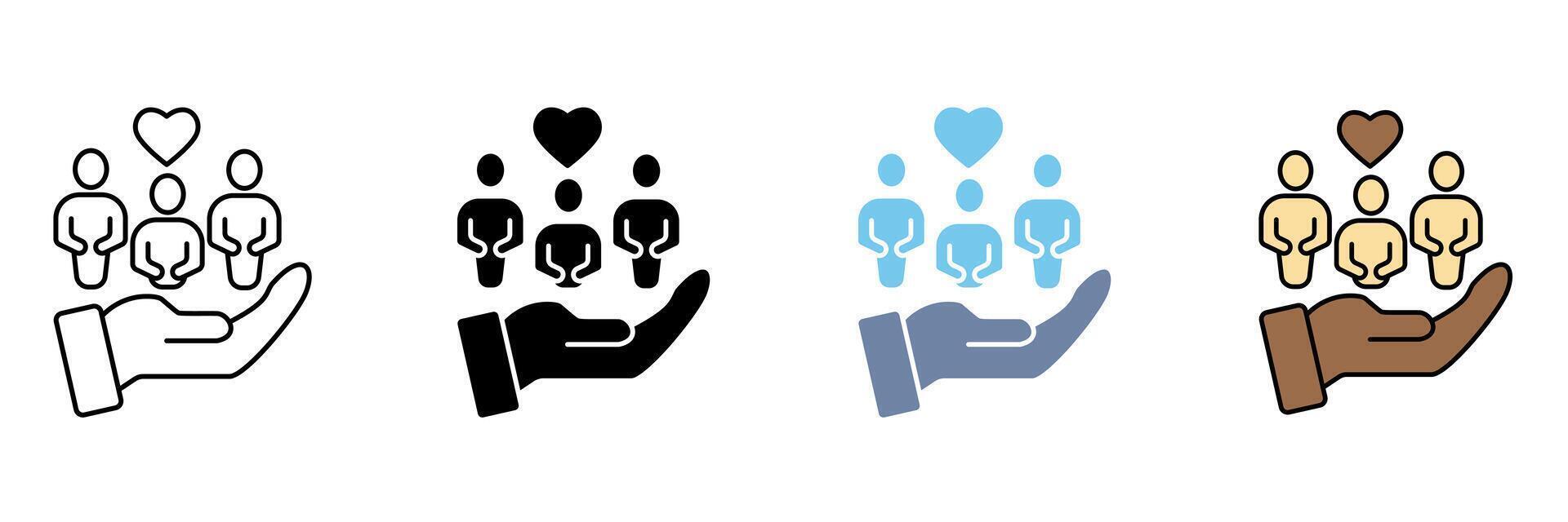 inclusion concept line icon. Simple element illustration. vector