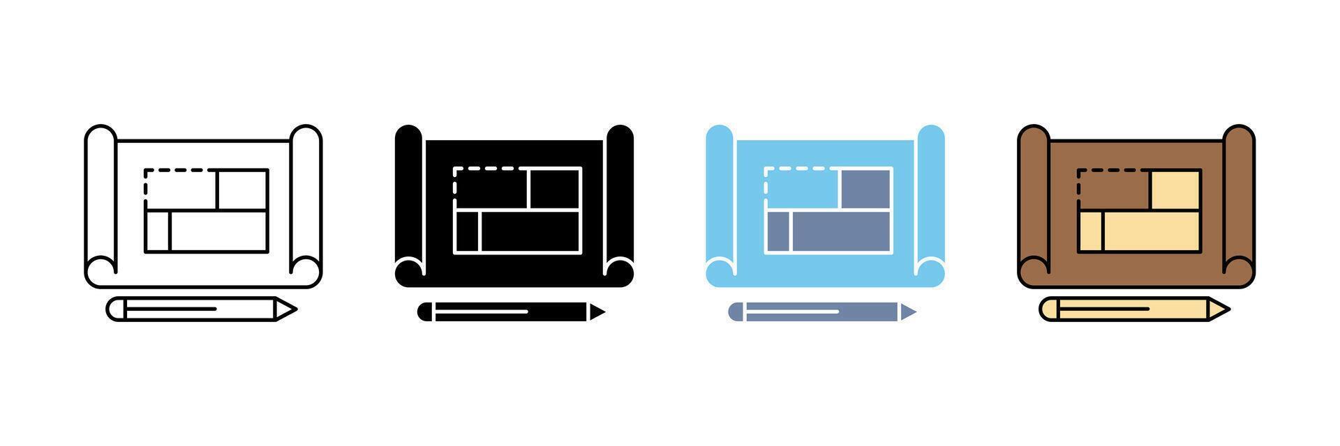 blueprint concept line icon. Simple element illustration. vector