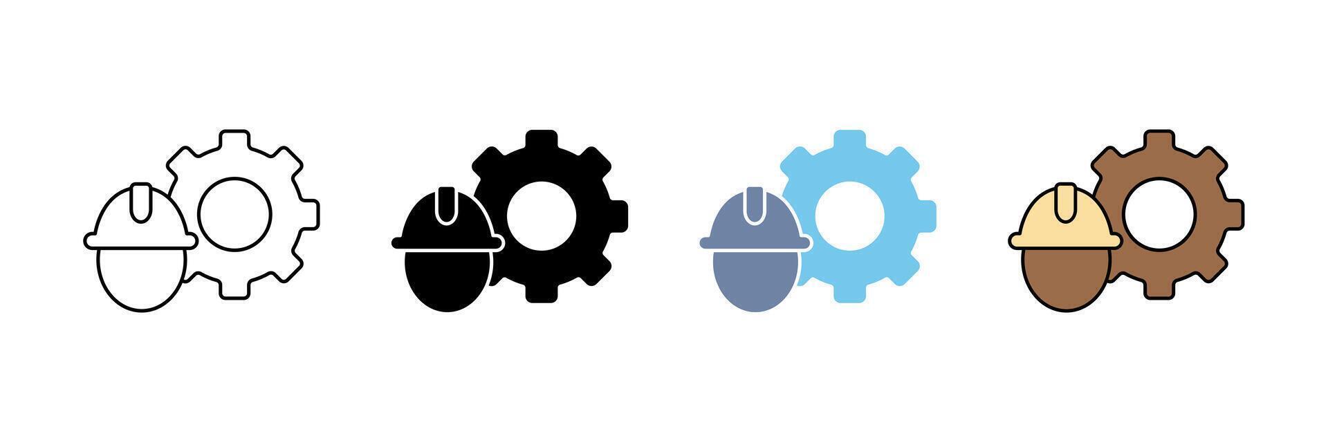 worker concept line icon. Simple element illustration. vector