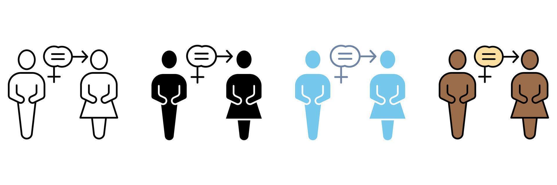 GENDER EQUALITY concept line icon. Simple element illustration. vector
