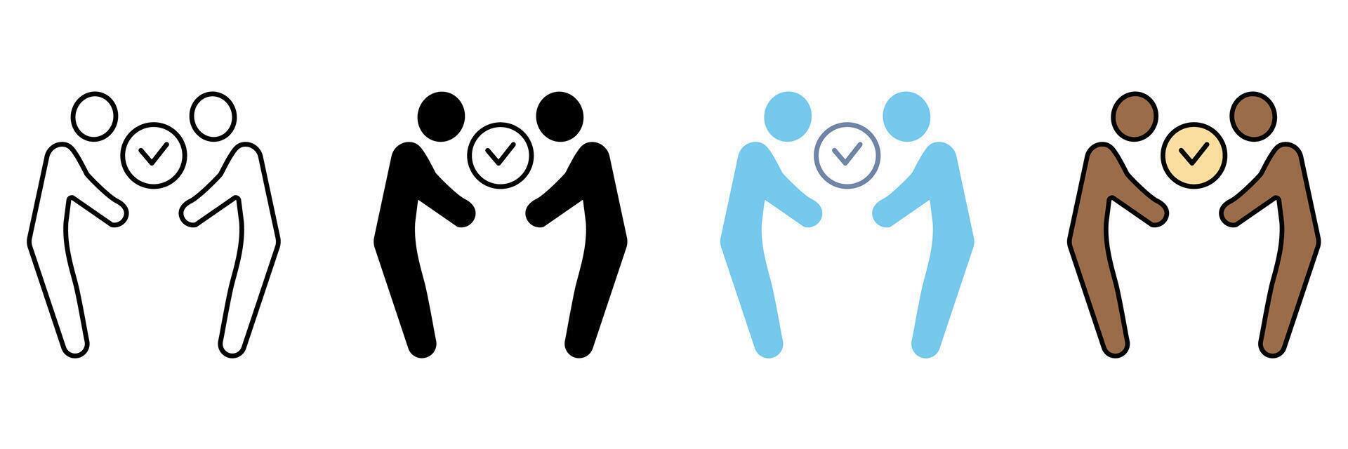 RESPECT concept line icon. Simple element illustration. vector