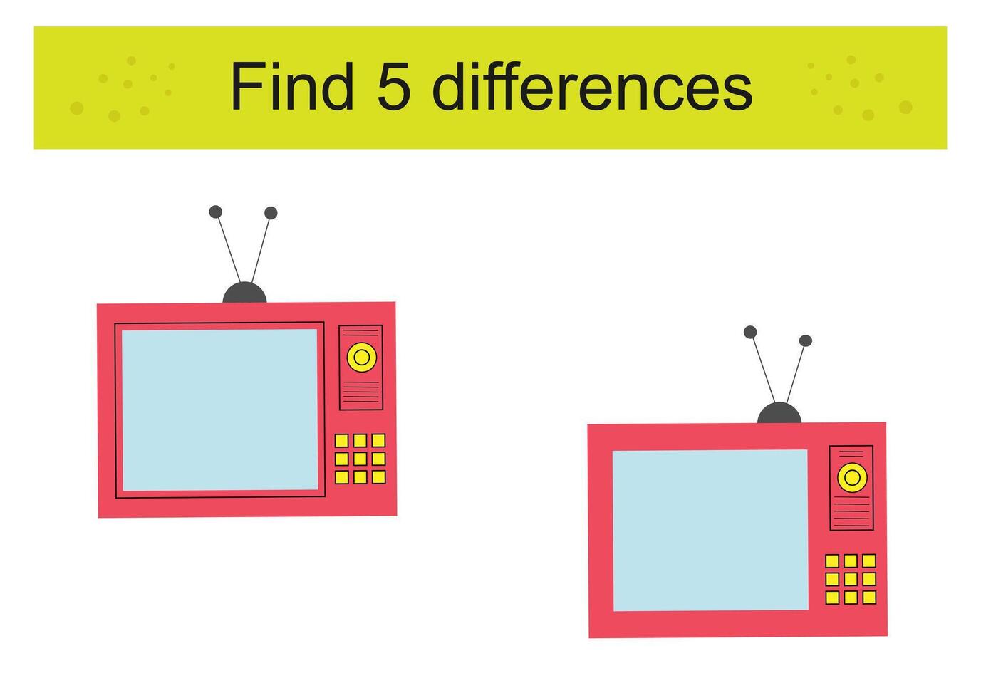 Logic puzzle game for kids. Cartoon TV retro. Preschool worksheet activity. vector