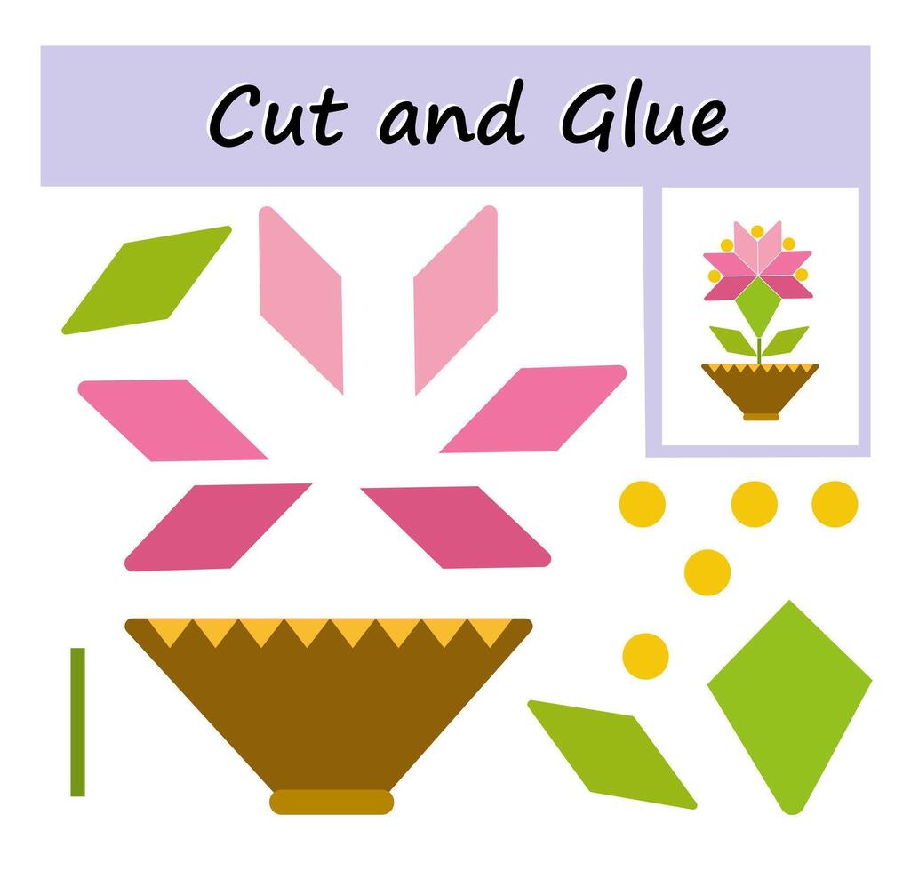 Educational paper game for children Cut parts of the image and glue on the paper. vector